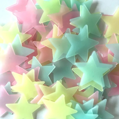 #ad 100Pcs Fluorescent Glow in the Dark Stars Wall Stickers for Kids Rooms Decoratio $6.99