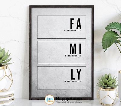 #ad #ad Family Sign Poster Family Definition Wall Art Family Quote Home Art Wall Decor $132.95