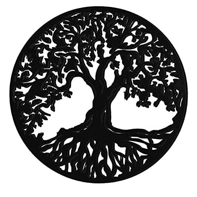 #ad Tree of Life Wooden Wall Art Decor Wooden Tree Wall Sculpture 11.8 Inch Black $17.64
