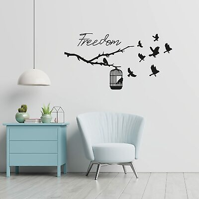 Bird Quote Freedom Birds Animal Wall Art Stickers for Kids Home Room Decals $17.50