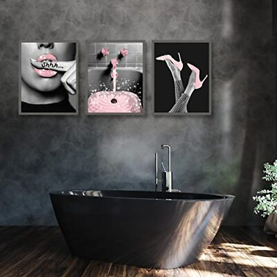 #ad Fashion Wall Art Bathroom Decor Prints Set of 6 Pink Glam 8quot;x10quot; UNFRAMED $29.85