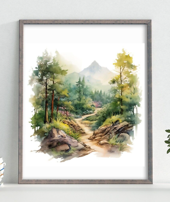 #ad Landscape Wall Art Print Forest Path Wall Art Decor Print Home Decor $9.99