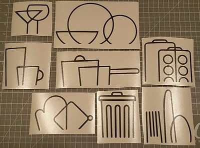 #ad Kitchen Icon Logos Decal Vinyl Stickers Cabinet Cupboard Drawers Home Decor $19.99
