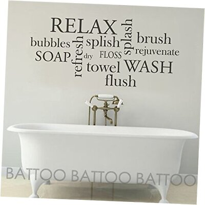 #ad Bathroom Wall Decor Bathroom Wall Decal Bathroom Rules 22quot;WX10quot;H Black $22.58