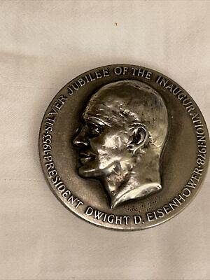 #ad EISENHOWER SILVER JUBILEE Inaguration DINNERS Medallion 1978 Medallic Art Co $30.00