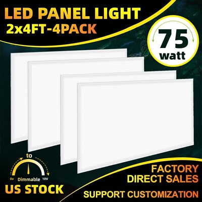 #ad Modern Exterior Led Flat Panel Ceiling Lights Fixture 4 Pack2X4 FT 75W100 277V $207.13