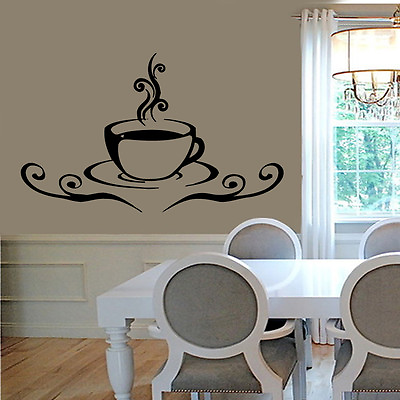 #ad Coffee Mug Wall Decals Coffee Time Coffee Cup Vinyl Sticker Kitchen Decor kk196 $25.99