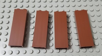 #ad LEGO New Lot of 4 Reddish Brown 1x2x5 Castle Wall Building Bricks $1.89
