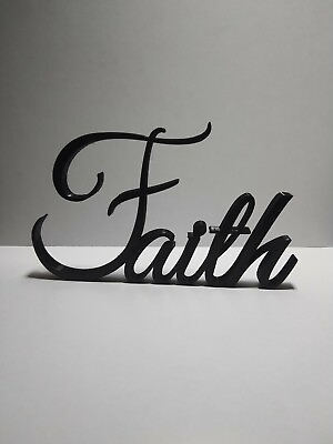 #ad Faith Word Art Sign Home Kitchen Decor Wall Hanging Cursive Script Typography $13.99