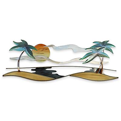 #ad Tropical Beach Coastal Contemporary Metal Wall Decor $169.08