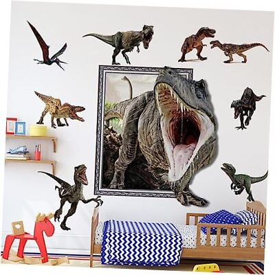 #ad 10Pcs 3D Dinosaur Wall Stickers Removable Vinyl Large Dino Stickers 3D Style5 $26.99