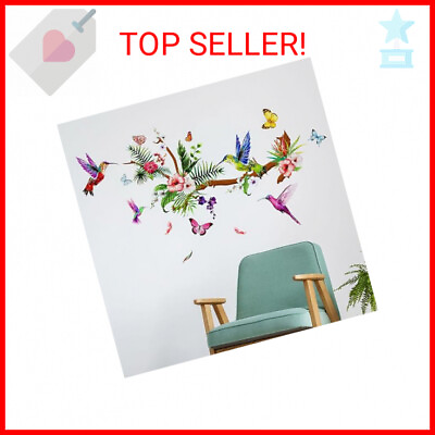 #ad #ad Hummingbirds Wall Decals Peel and Stick Birds Vinyl Wall Stickers Butterfly Flow $11.52