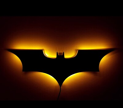 #ad The Batman Logo LED Night Light Wireless Remote Control Wall Bedroom Lamp Decor $44.93