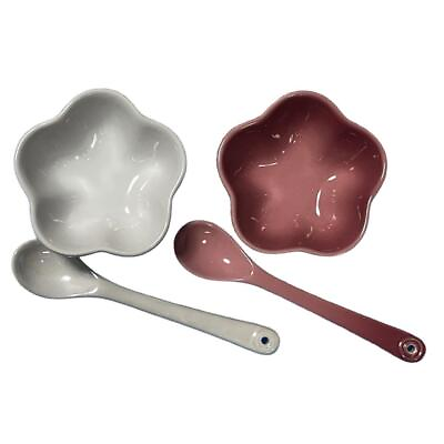 #ad Le Creuset Mini Fleur Set Flower Bowl Spoon Heat Resistant Tableware $70.44
