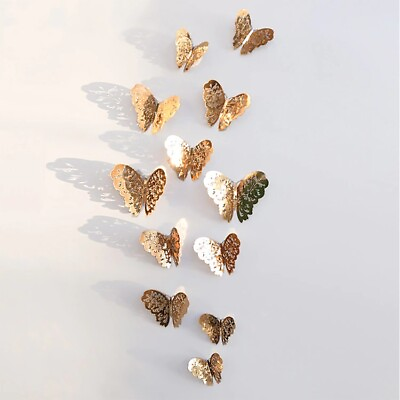 #ad Butterfly Wall Stickers 3D Metallic Art Decals Home Room Kids Nursery Decoration $5.97
