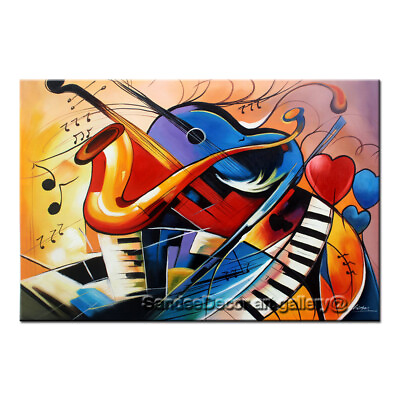 #ad Wall Art Home Decor Colorful Music Abstract Oil Painting Picture Print on Canvas $12.06