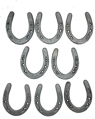 #ad 8 Small Cast Iron Horseshoes for Decoration Craft Rusty Rustic Farmhouse Decor $16.50