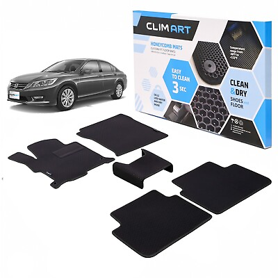 #ad CLIM ART Floor Mats All Weather Liners for 13 17 Honda Accord Black Black $94.49