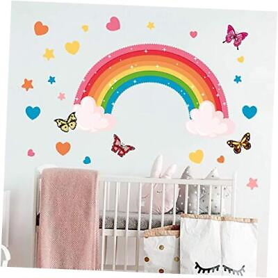 #ad Rainbow Stars Love Butterfly Wall Stickers Creative Wall Decoration for A $22.58