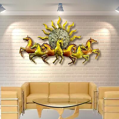 #ad Metal 7 Horse Wall Decor For Living Room Wall Decorations Wall Hangings for Home $499.99