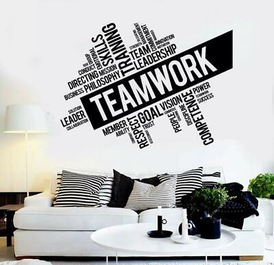 #ad Wall Vinyl Sticker Mural Home Office Decal TeamWork Quote Motivational Ambitions $19.99