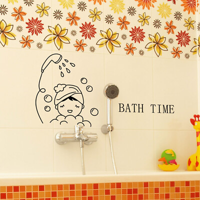 #ad #ad Cartoonish Wall Art Bathroom Wall Sticker Self Home Decoration Adhesive Stickers $2.59