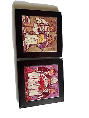 #ad SET OF TWO GOURMET CHEF WALL HANGING HOME DECOR PLAQUE BY JOANNA 8”x8quot; $19.00