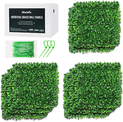#ad #ad Aboofx Artificial Green Wall Panels 8 Pack 10 x 10 inch Boxwood Panels Topiary $32.80