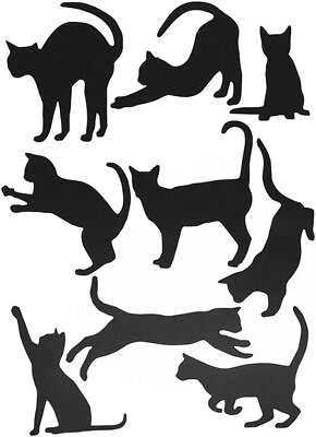 #ad Black Cat Wall Stickers for Kids Cat Wall Decals Bedroom Cat Vinyl Sticker Wall $17.43