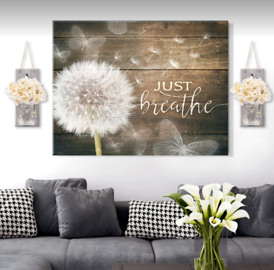 #ad Just Breathe Poster Canvas Wall Art Home Decor Gift For Her FREE SHIP $16.95