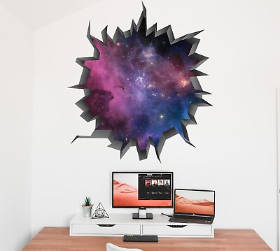 #ad Galaxy Hole Wall Decal Large Space Sticker Vinyl Décor Kids Room Nursery BA006 $34.99