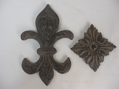 #ad Set of 2 Wall Painting Picture Toppers fleur de lis amp; diamond medallion $75.00