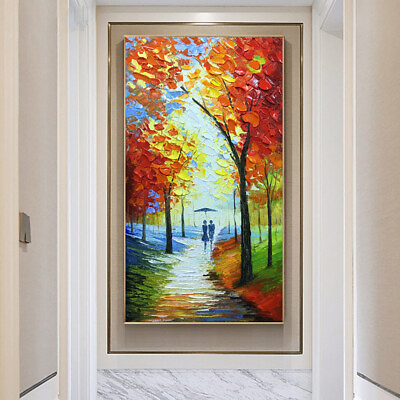 #ad Handmade Canvas Oil Painting Landscape Hand Painted Wall Art Modern Home $99.60