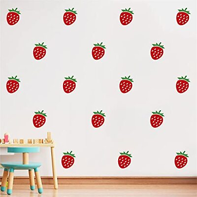 #ad Strawberry DIY Wall Decor Stickers Kids Room Baby Nursery Decor Peel and Red $20.41