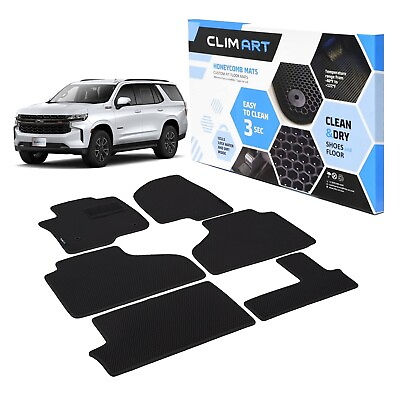 #ad CLIM ART Floor Liners All Weather Car Mats for 21 23 Chevy Tahoe Black Black $110.24
