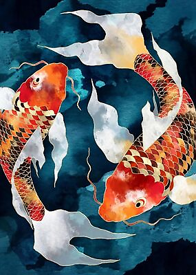 #ad 5D Diamond Painting Kits Fish DIY Art for Wall Decor 12x16 inch $11.30