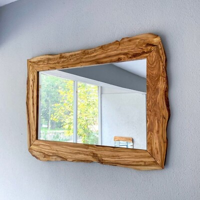 #ad Wood Wall Mirror Wooden Live edge Mirror Mirror Wall Decor Rustic wall mirr $178.00