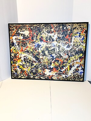 #ad Jackson Pollock Style Modern Abstract Wall Art Canvas $120.00
