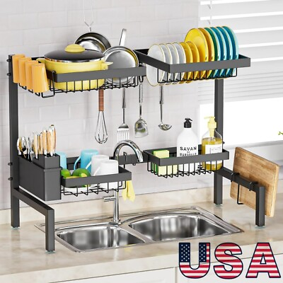 Over The Sink Dish Drying Rack for Kitchen Counter Organization and Storage $33.99