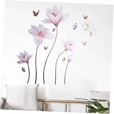 #ad #ad Flower Wall Decals and Colorful Butterfly Wall Sticker Peel and Stick Pink $15.80
