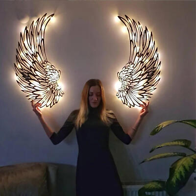 #ad NEW Angel Wings Wall Art Metal Angel Wings Modern Wall Sculpture For Decoration $24.62