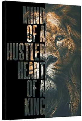 #ad Poster Print Lion Head Mindset Motivational Inspirational Wall Art Canvas Print $14.90