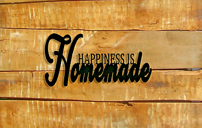 #ad Happiness Homemade kitchen Sign Cutout Plaque Word Wall Art Farmhouse 8.8quot; X 4quot; $11.50