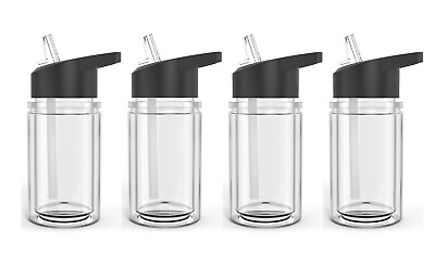 Set of 4 Double Wall Kids Sport Water Bottle 10 Oz With sipper straw $19.99