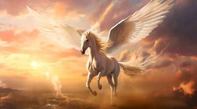 #ad #ad Angel Wing Pegasus Horse Canvas Art Home Decor Wall Art Print Poster Painting $9.70