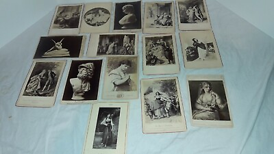 #ad Lot of 15 Antique Cabinet Cards of Art Paris Germany Angela Kaufmann amp; More $84.95