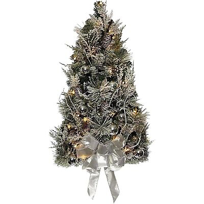 #ad Kurt Adler Pre Lit Decorative Snowy Wall Tree Silver 26in $68.86