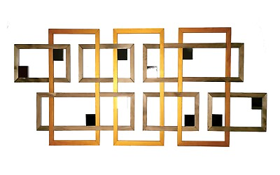 #ad Wall decoration handmade from wood and mirrors 70x175 cm $240.00