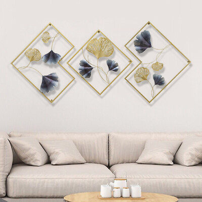 #ad 3Pcs Modern Metal Wall Art Hanging Sculpture for Bedroom Living Room Decoration $44.13