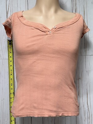 #ad Vintage Womens American Eagle Outfitters Peach Size S P Soft Tee Small Cotton $12.00